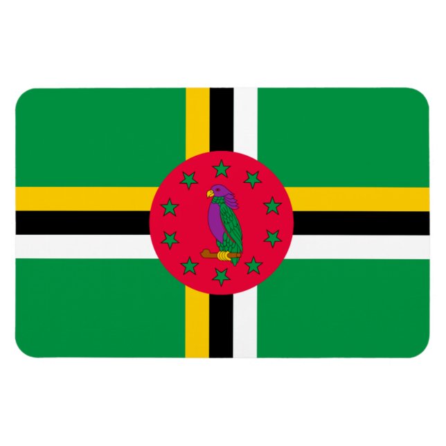 Imán Bandera de Dominica (Horizontal)