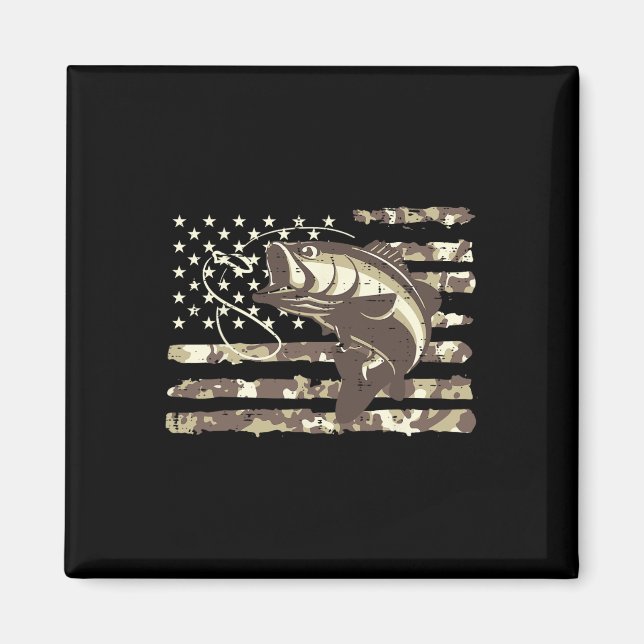 Imán Bandera de EE. UU. de camuflaje Byss Fish Cool Fis (Frente)