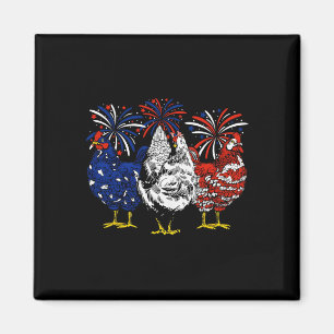 Imán Bandera De EEUU Amante De Pollo Patriótico 4 De Ju
