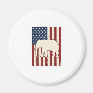 Imán Bandera de elefante patriótico diseño vectorial vi