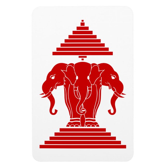 Imán Bandera de Erawan Three Heheed Elephant Lao/Laos (Vertical)