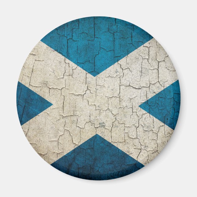 Imán Bandera de Escocia Grunge (Frente)