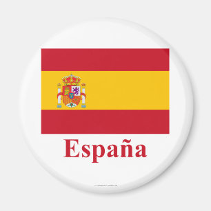 Imán Bandera de España con nombre en español