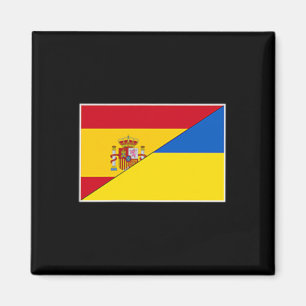 Imán Bandera de España Ucrania Apoyo Español Ucraniano 