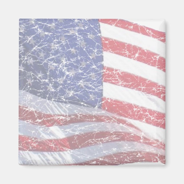 Imán Bandera de Estados Unidos - angustiada (Frente)
