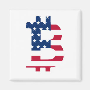 Imán Bandera De Estados Unidos Bitcoin-Bitcoin-Cryptocu