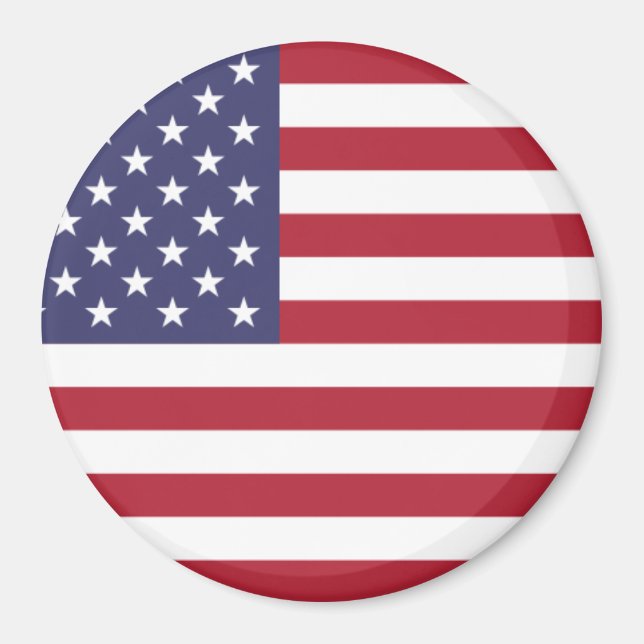 Imán Bandera de Estados Unidos blanco rojo y azul (Frente)