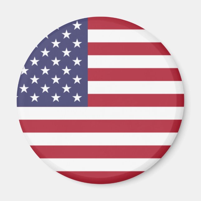 Imán Bandera de Estados Unidos blanco rojo y azul (Frente)