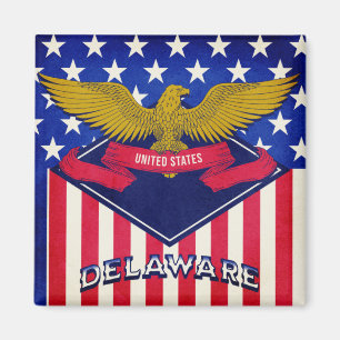 Imán Bandera de Estados Unidos Delaware