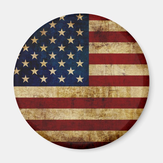 Imán Bandera de Estados Unidos / Grunge (Frente)