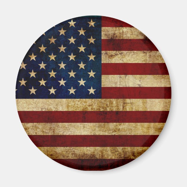 Imán Bandera de Estados Unidos / Grunge (Frente)
