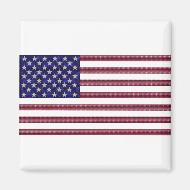 Imán Bandera de Estados Unidos hecha con piedras precio (Frente)