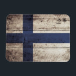 Imán Bandera de Finlandia en grano de madera viejo<br><div class="desc">No dude en para modificar el diseño según sus propias preferencias. Usted puede cambiar la ubicación del diseño, la orientación, los colores de fondo y el tamaño. También, usted puede añadir su propio texto, o el lema fijó su fuente, ubicación y tamaño, toda para crear el último regalo personal para...</div>