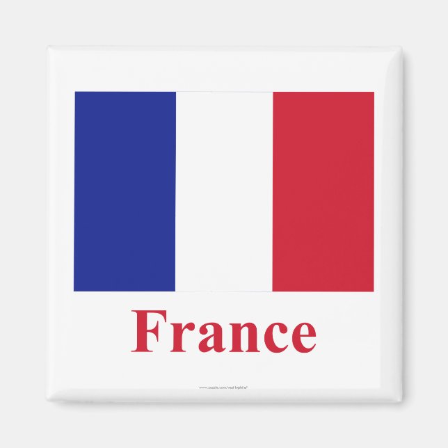 Imán Bandera de Francia con nombre (Frente)