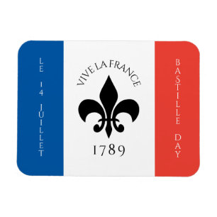 Imán Bandera de Francia del Día de la Bastilla Fleur-de