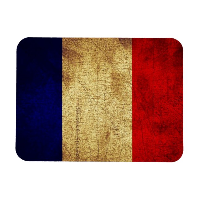 Imán Bandera de Francia en Grunge (Horizontal)