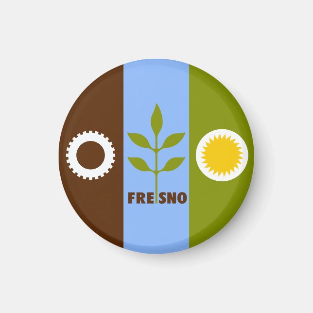 Imán Bandera de Fresno, California (Frente)
