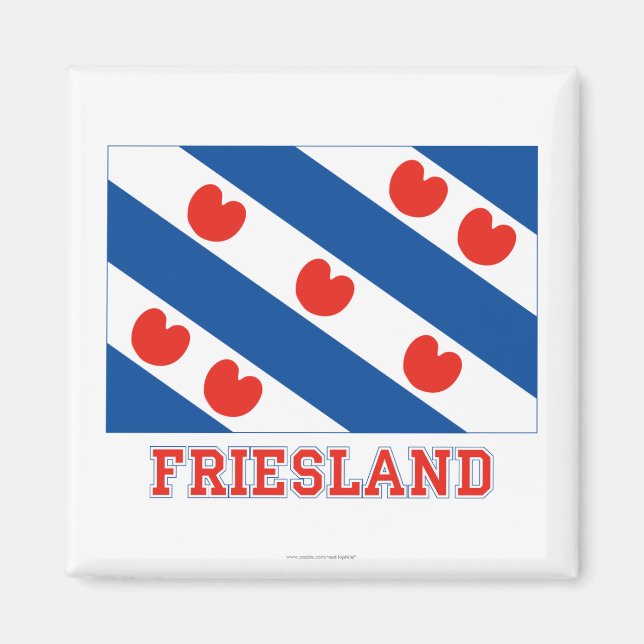 Imán Bandera de Frisia con nombre (Frente)