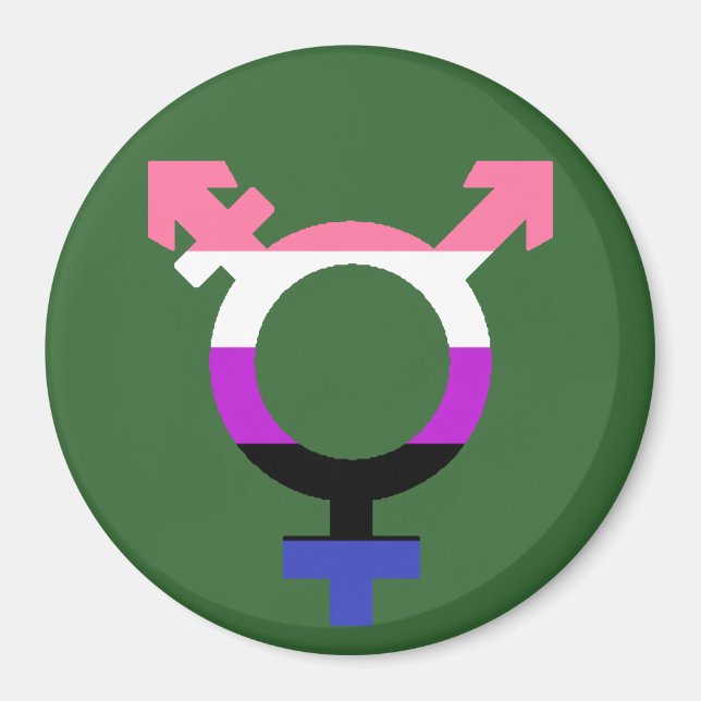 Imán Bandera de género fluido Símbolo Trans (Frente)