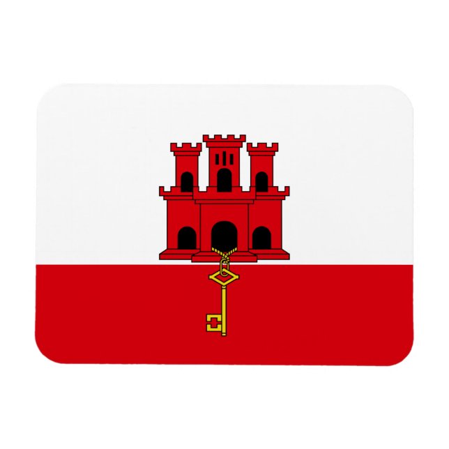 Imán Bandera de Gibraltar (Horizontal)