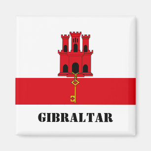 Imán Bandera de Gibraltar con el texto Gibraltar