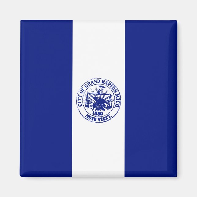 Imán Bandera de Grand Rapids (Michigan City) (Frente)