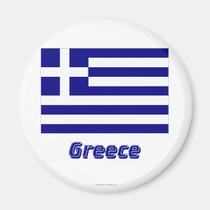 Imán Bandera de Grecia con nombre