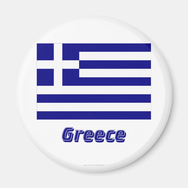 Imán Bandera de Grecia con nombre (Frente)
