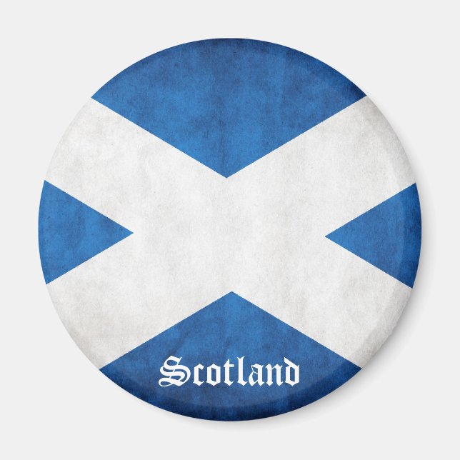 Imán Bandera de Grunge de Escocia (Frente)