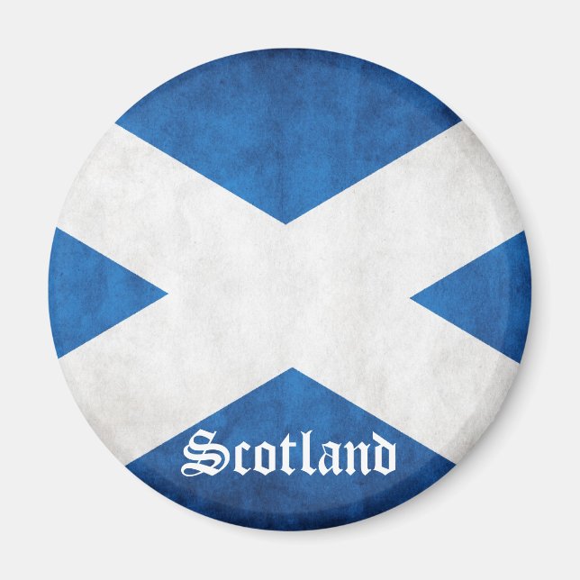 Imán Bandera de Grunge de Escocia personalizada (Frente)