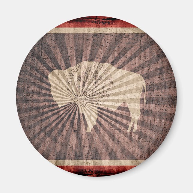 Imán Bandera de Guay Grunge Wyoming (Frente)