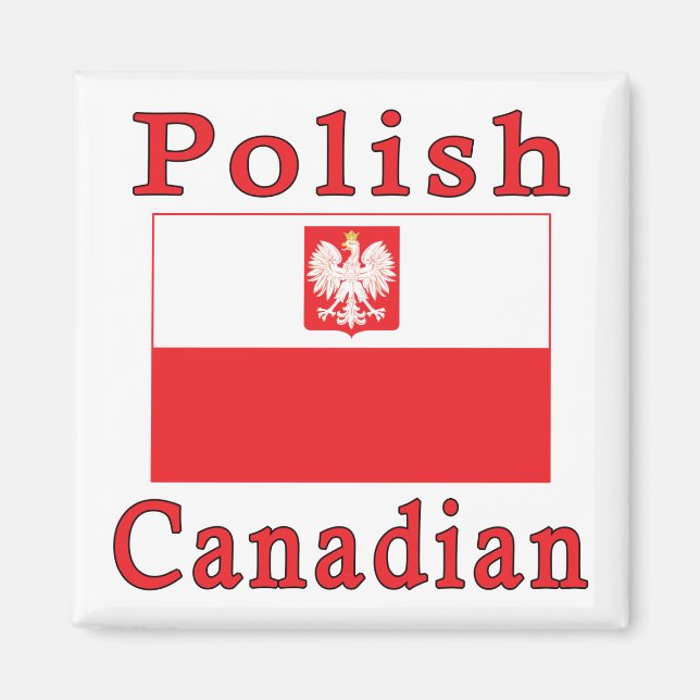 Imán Bandera de Halcón de Canadá en Polonia (Frente)