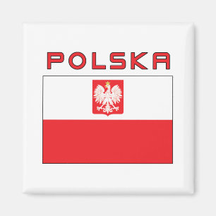 Imán Bandera De Halcón Polaca Con Polska