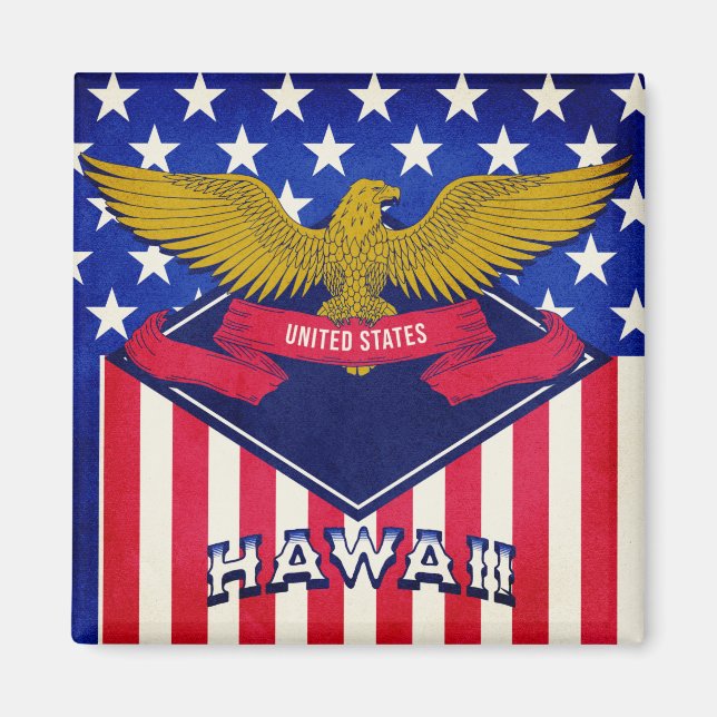 Imán Bandera de Hawaii USA (Frente)