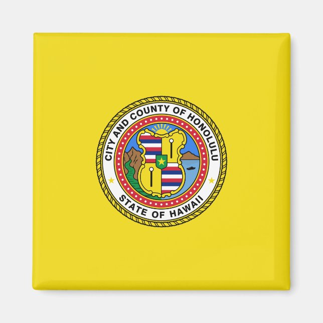 Imán Bandera de Honolulu (Hawái) (Frente)