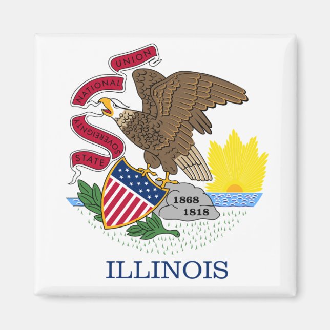Imán Bandera de Illinois (Frente)