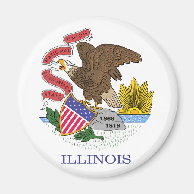 Imán Bandera de Illinois (Frente)