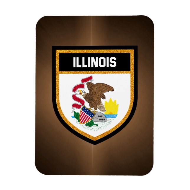 Imán Bandera de Illinois (Vertical)
