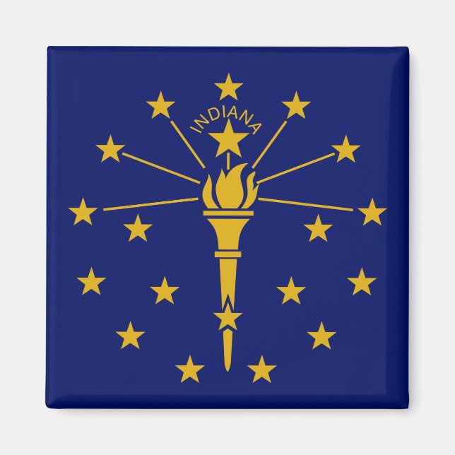 Imán Bandera de Indiana e Indiana, vacaciones y deporte (Frente)
