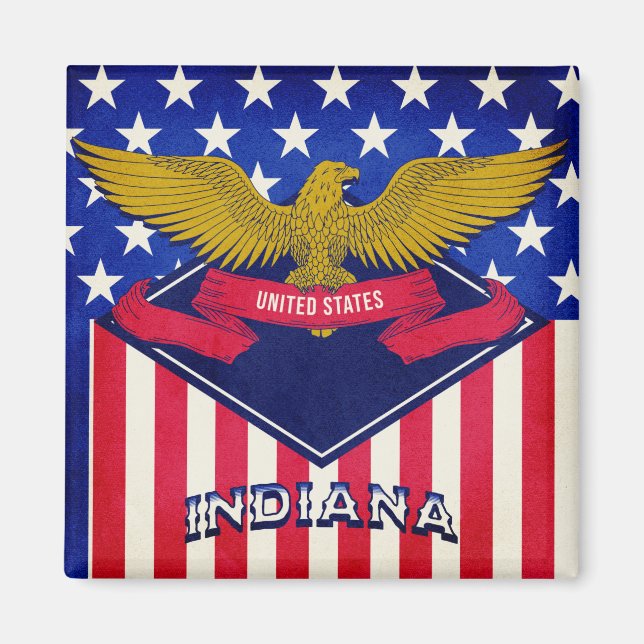 Imán Bandera de Indiana USA (Frente)