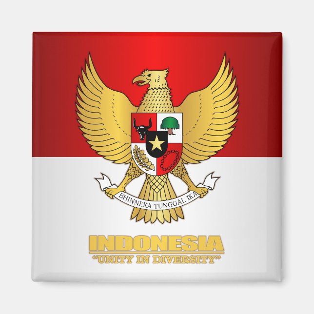 Imán Bandera de Indonesia con COA (Frente)