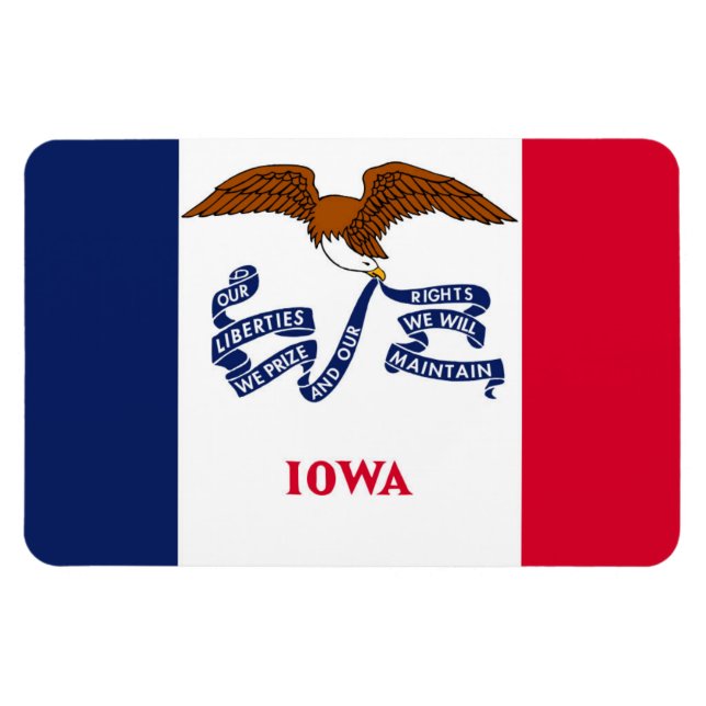 Imán Bandera de Iowa (Horizontal)