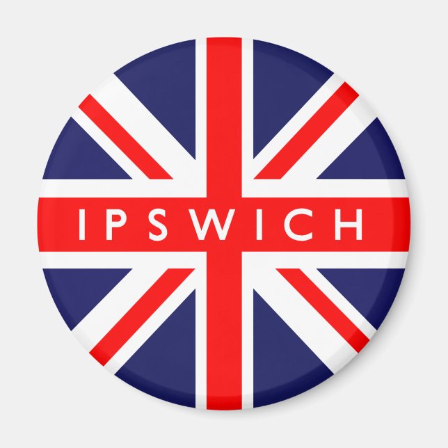 Imán Bandera de Ipswich Reino Unido (Frente)