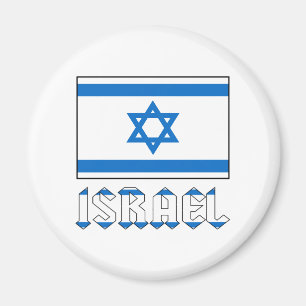 Imán Bandera de Israel Palabra ISRAEL Redonda