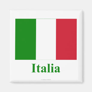 Imán Bandera de Italia con nombre en italiano
