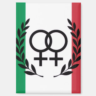Imán bandera de italia símbolo de orgullo sáfico rectán