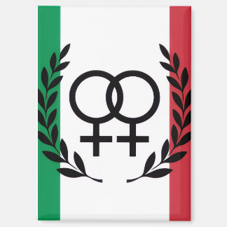 Imán bandera de italia símbolo de orgullo sáfico rectán