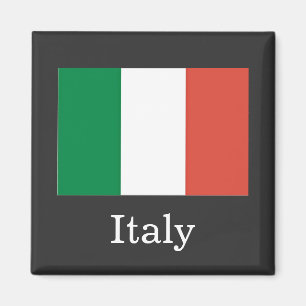 Imán Bandera de Italia, texto blanco,