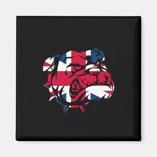 Imán Bandera de Jack de Unión de bulldoges (Frente)