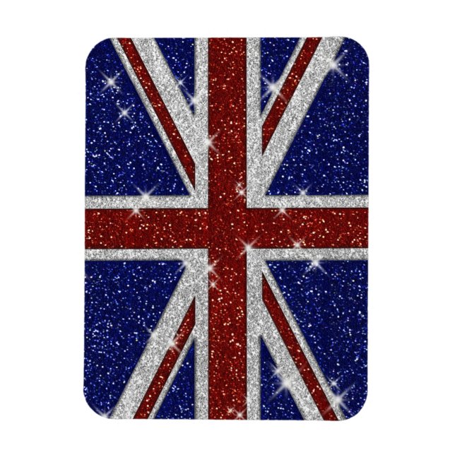 Imán Bandera de Jack del Sparkle Brillante Purpurinas (Vertical)